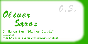 oliver saros business card